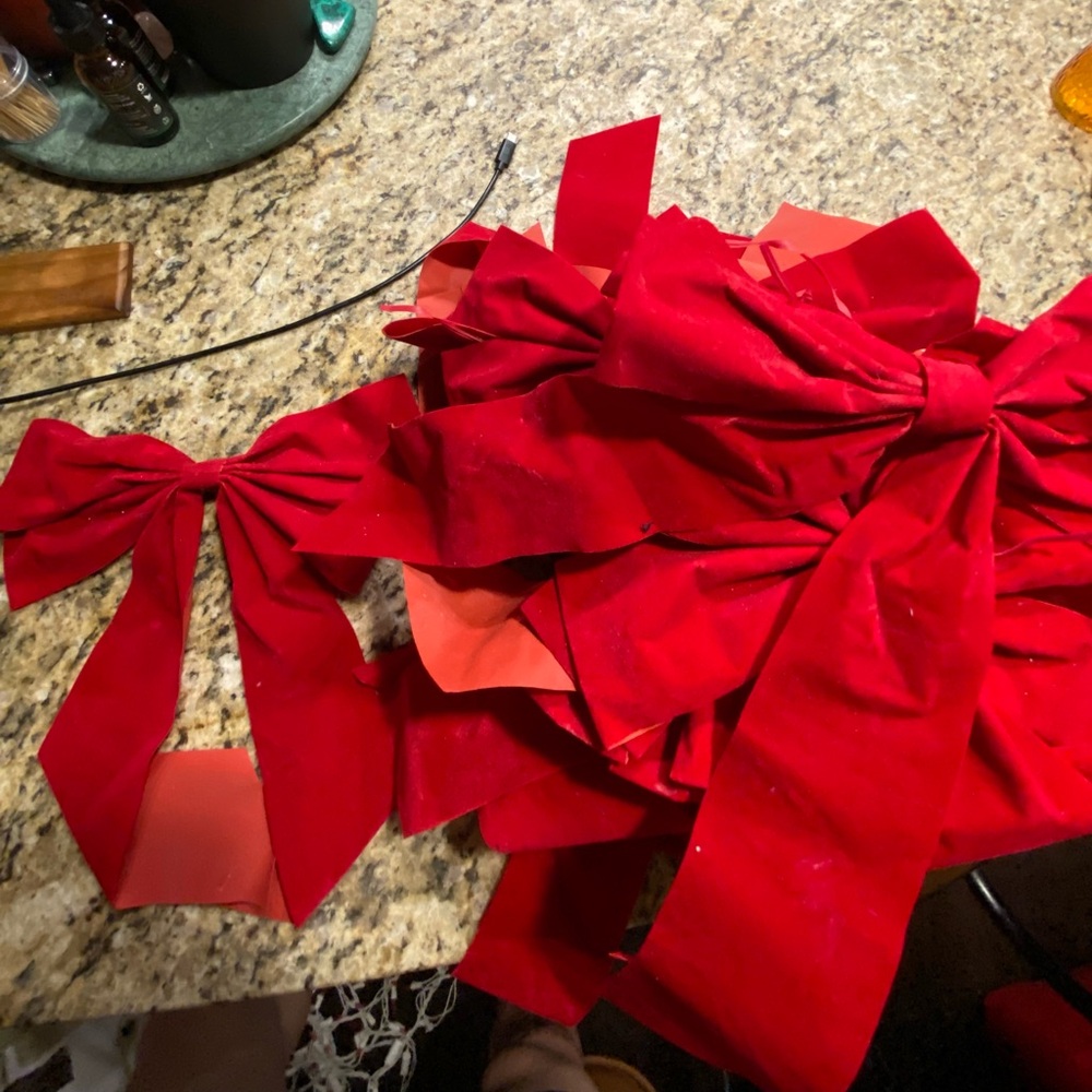 13 Red Ribbon Bow Tie Home Decor Ornaments for Christmas Tree
